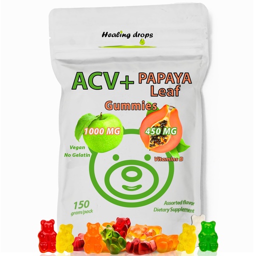 [BRSROBD4OJ7GE3DK] ACV Gummies & Papaya Leaf Extract Gummies - Premium Potent Apple Cider Vinegar Supplement - Iodine Infused & Vitamins B6 B12 – Platelets Hair Skin & Heart Friendly (1, Regular)