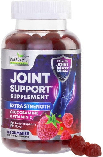[BRSW2CD6OBYQIGT6] Joint Support Supplement - Extra Strength Glucosamine Gummy Supports Joints Health & Flexibility for Back, Knees, Hands - Natural Vitamin E Immune Support - Best Gummies for Women & Men - 120 Gummies