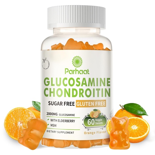 [BRSRAAL3PJ7BQCDO] Glucosamine Chondroitin Gummies with MSM & Elderberry Extra Strength - Joint Support, Antioxidant Immune Support Supplement for Adults, Men & Women.Orange