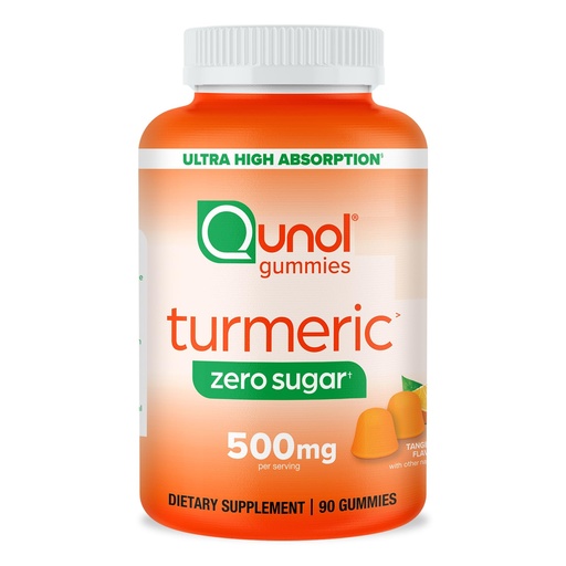[BRSROCY7CV7A22DG] Qunol Zero Sugar Turmeric Gummies, Gummy with 500mg Turmeric Curcumin, Joint Support Supplement, Ultra High Absorption Turmeric Curcumin, Vegetarian, Gluten Free, 90 Count
