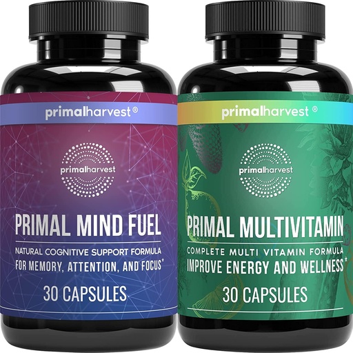 [BRSRMY3QOZ6RYYLG] Primal Harvest Mente Primal Fuel &amp; Suplementos Multivitamínicos para Mujeres y Hombres Multi cápsulas de vitamina y píldoras de combustible mental