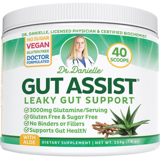 [BRSWYZA7CUOWCC33] Leaky Gut Support Powder | L-Glutamine Gut Lining Digestive Drink Mix | Gluten-Free Doctor Crafted Botanical Formula | Gut Assist by Dr. Danielle