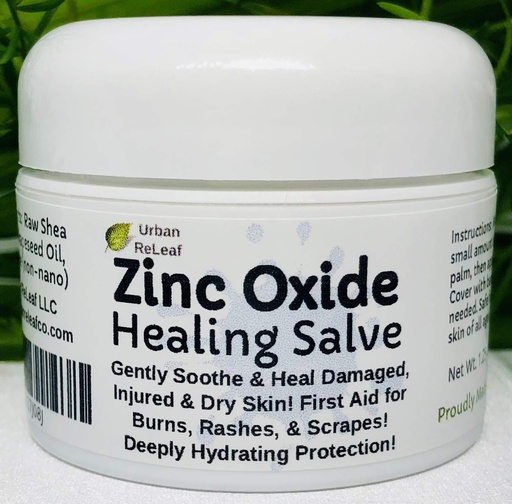 [BRSWGHDRBEHQ4336] Urban ReLeaf Zinc Oxide Salve ! Gently Soothe & Protect Damaged, Injured & Dry Skin! First Aid, Burns, Rashes, Scrapes! Deeply Hydrating Protection. 100% Natural! Calm delicate skin of all ages.