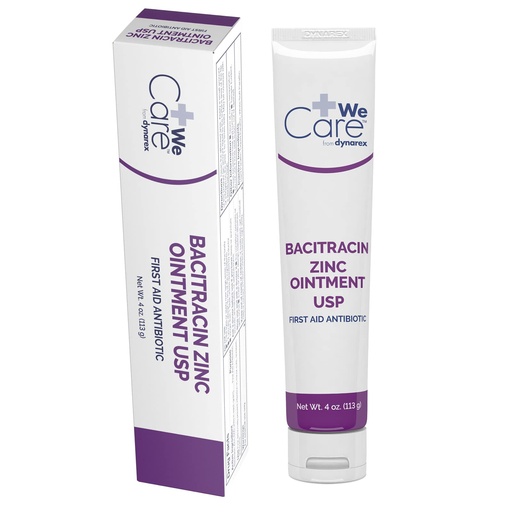 [BRSWIBIHOYHAKAYV] Dynarex Bacitracin Zinc Ointment USP - Burn Cream and Antibiotic Ointment for Minor Cuts, Diaper Rashes, Wound Care and First Aid, 4 oz Tube - 1 Tube