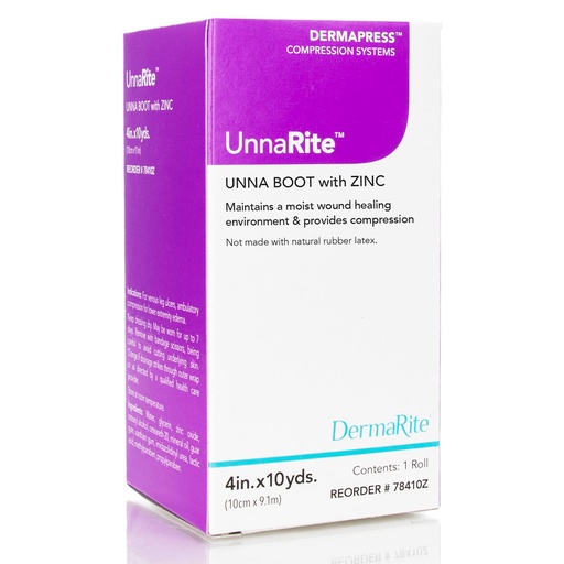 [BRSWKEIZAVYAI3LI] DermaRite's UnnaRite C Unna Boot, with Zinc Oxide - Moist Healing and Gentle Compression for Venous Leg Ulcers - 4 in. x 10 yds., 1 Roll