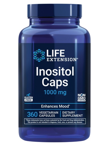 [BRSWIZTYBEMBQHYZ] Life Extension Inositol Caps – 1000 mg, Myo-Inositol – Mood Health, Well-Being, Healthy Metabolism, Hormone Balance – Gluten-Free, Non-GMO, Vegetarian – 360 Capsules