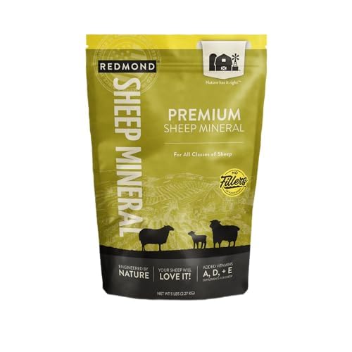 [BRSROGQDDEPRUC3V] Redmond All Natural Sheep Mineral Supplement - Essential Trace Minerals for Overall Health and Growth Support - 5 lbs
