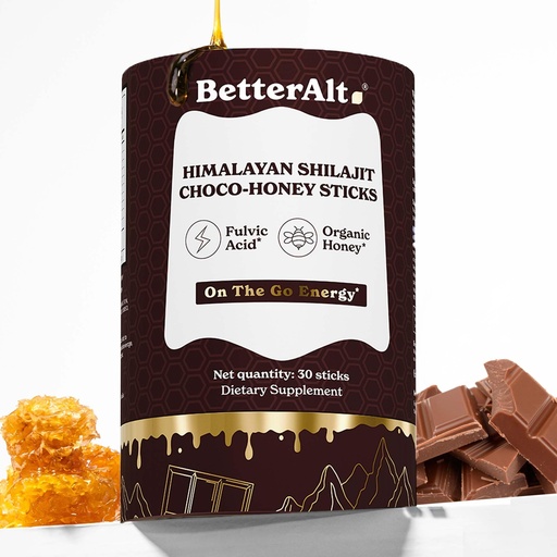 [BRSREAYZPJ6WME3J] Better Alt Chocolate Shilajit Honey Sticks 75% Fulvic Acid & 85+ Trace Minerals Chocolate-Infused Raw Honey Himalayan Shilajit Energy Booster 30 Sticks Natural Stamina & Endurance Support