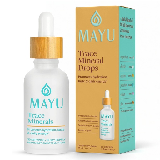 [BRSWYHACPJ5QO2T5] MAYU Trace Mineral Drops - 1 Bottle - 80+ Full-Spectrum Ionic Minerals for Water - Great-Tasting Mineral Supplement for Hydration - Magnesium, Potassium & Zinc - No Additives - 30 Servings