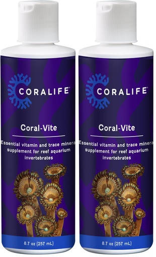 [BRSRGBA7DFYQAFLB] Coralife Saltwater Fish Tank Aquarium Coral-Vite Liquid Essential Vitamin and Trace Mineral Supplement for Reef Aquariums, 8 oz (Pack of 2)