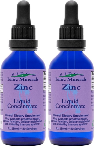 [BRSRGFIEAUMA4DLP] Eidon Ionic Minerals Liquid Zinc Concentrate - Ionic Zinc Supplement Drops for Adults and Kids, Support Immune System, Hair and Skin, Liver and Kidney Health, Relieves Stress - 2 oz (Pack of 2)