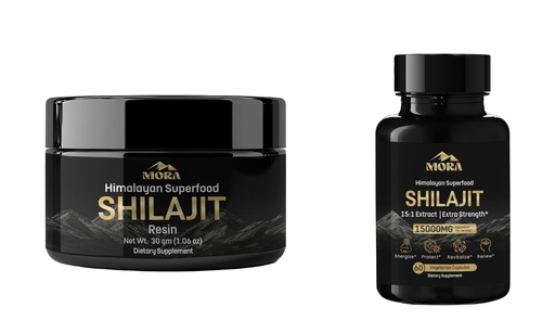 [BRSREADQC4BRAAI4] Well Being Mora Himalayan Shilajit Resin (30g) + Vegan Shilajit Capsules (60 Count) | 75%+ Fulvic Acid & 85+ Trace Minerals | Mineral-Rich Supplement Bundle for Men & Women