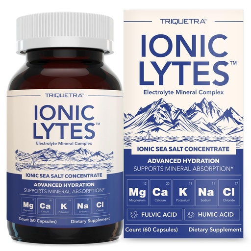 [BRSREH35BB7GYFLJ] Ionic Lytes™ Electrolyte Mineral Complex with Ionic Sea Salt, Fulvic & Humic Acid - Supports Hydration, Electrolyte & Mineral Balance & Muscle Function (60 Capsules) - Soy-Free, Gluten-Free, cGMP