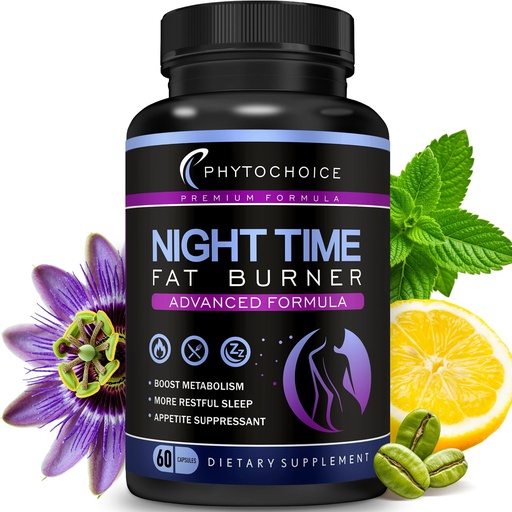 [BRSREEL5C55QGFD7] Night Time Fat Burner - Weight Loss Diet Pills with Magnesium Melatonin CLA L-Carnitine that Work at Night, Appetite Suppressant, Carb Blocker, Nighttime Metabolism Booster for Women and Men 60 Caps.