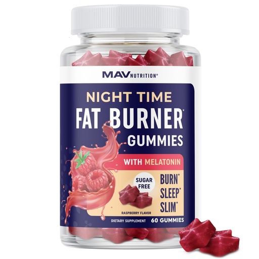 [BRSROYL4OIFG2CYZ] Night Time Fat Burner Gummies with Melatonin for Sleep & Weight Loss Support | Hunger Suppressant & Metabolism Booster, Shred Belly Fat While You Sleep | Diet Supplement for Women & Men | 60 Ct