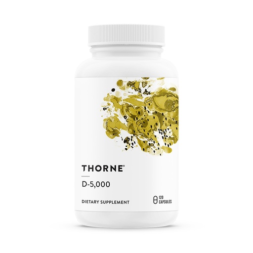 [BRSREAYFAQNAAG3P] THORNE - Vitamin D-5,000 - Vitamin D3 Supplement - Supports Healthy Bones, Teeth & Muscles, Plus Cardiovascular & Immune Function* - NSF Certified for Sport - Gluten, Dairy & Soy-Free - 120 Capsules