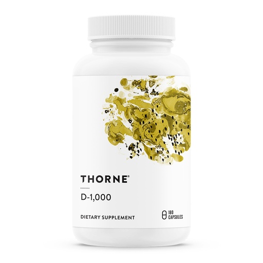 [BRSREAYFPMNBEH3B] THORNE - Vitamin D-1,000 - Vitamin D3 Supplement - Supports Healthy Bones, Teeth & Muscles, Plus Cardiovascular & Immune Function* - Third-Party Certified - Gluten, Dairy & Soy-Free - 180 Capsules