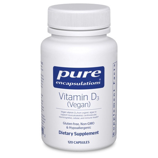 [BRSW2ZQOPIPBMDTB] Pure Encapsulations Vitamin D3 Vegan | Support for Musculoskeletal, Cardiovascular, Neurocognitive, Cellular, and Immune Health* | 120 Capsules