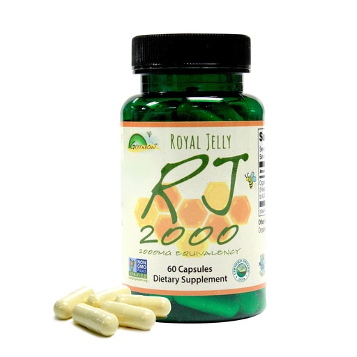 [BRSWKHALCFYAYEDX] Greenbow Royal Jelly 2000mg Equivalency – Non GMO Made with Organic Royal Jelly - One of The Most Nutrition Packed – (60 Vegan Capsules)