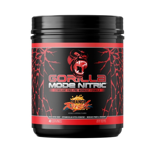 [BRSROZQKBABAOCD4] Gorilla Mode Nitric Upgraded Stimulant Free Pre-Workout – Best Tasting and Most Effective Stimulant Free Pre-Workout/Massive Pumps · Vasodilation · Power / 772 Grams (Orange Rush)