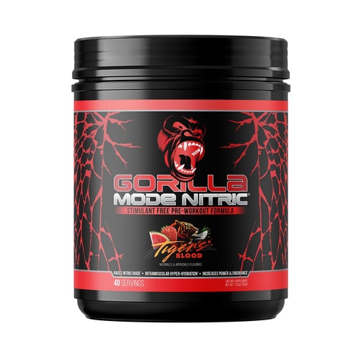 [BRSW2ZA6C4AQKG34] Gorilla Mode Nitric Upgraded Stimulant Free Pre-Workout – Best Tasting and Most Effective Stimulant Free Pre-Workout/Massive Pumps · Vasodilation · Power / 784 Grams (Tigers Blood)