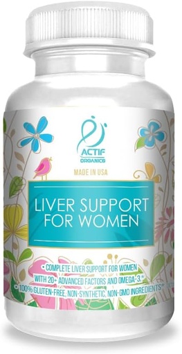 [BRSRAGQHAUHBE3DU] ACTIF Liver Support for Women with 20+ Advanced Factors and Omega-3 - Non GMO, Made in USA, 90 Count