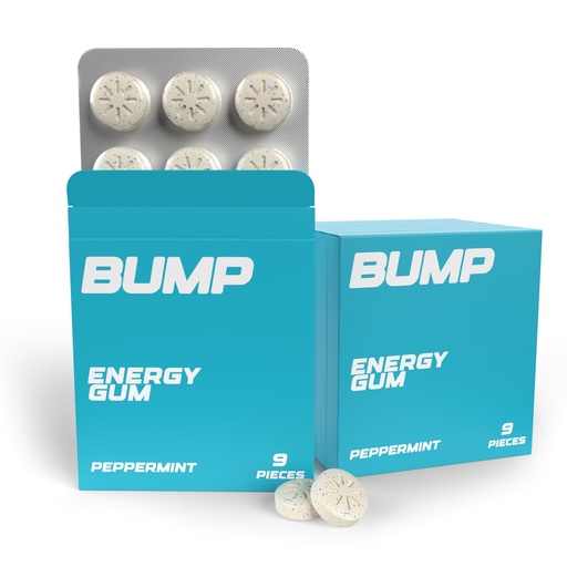 [BRSRGEI6OYNA2A3P] BUMP Energy Gum – Nootropic Energy Chewing Gum with 40mg Natural Caffeine, L-Theanine & B Vitamins – Sugar-Free Vegan Peppermint – 54 Count