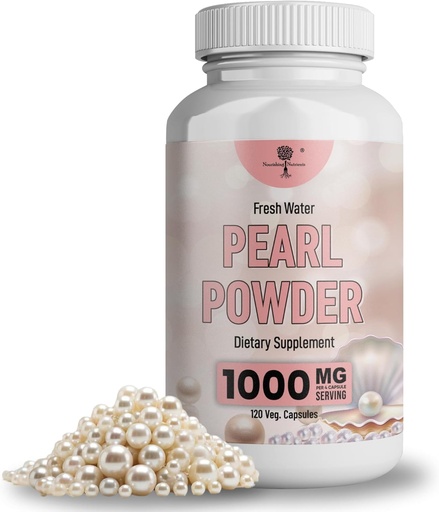 [BRSROHQRDF7BECTF] Pearl Powder supplement for Skin Health - Anti-Aging, Antioxidant &quot; Collagen Production - Healthy Eyes, Hair &quot; Nails, Supports Immunity, Mood and sleep - With Calcium &quot; Amino Acids 120 capsules 1000mg