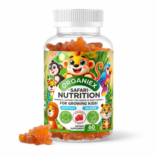 [BRSREBITAAAWAAIU] Kids Multivitamin Gummies with Iron & Zinc (Ages 2+) | Daily Kids Vitamins with Vitamin C, D3, B12 & Folate | Vegan, Non-GMO, Gluten-Free, Pectin-Based | Raspberry Flavor | 60 Count