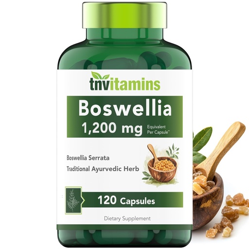 [BRSWYZTQCQPWOEQ3] tnvitamins Boswellia Extract Capsules, 120 Count | 1,200 mg Per Capsule | 65% Boswellic Acids + 10:1 Concentrated Extract | Boswellia Serrata | Joint & Mobility Support*