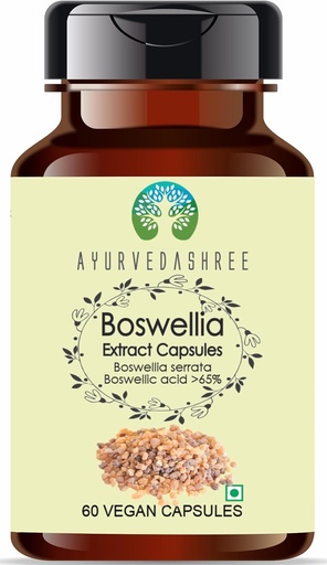 [BRSROCYQAUCGYA37] AYURVEDASHREE Boswellia Serrata Extract 500mg - 60 Vegetarian Capsules|Indian Frankincense | All Natural | 100% Vegan | Gluten-Free