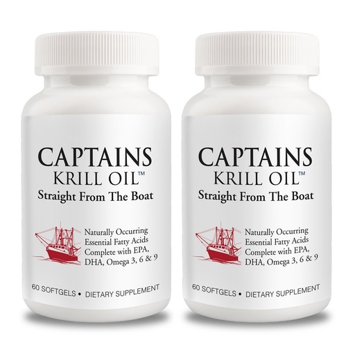 [BRSWIBAIDIIR2FLE] Captains Pure Antarctic Krill Oil Softgels | Omega 3 EPA, DHA with Astaxanthin & Phospholipids| No Additives or Chemicals | 1000mg per Serving, 60 Capsules, 2-Pack