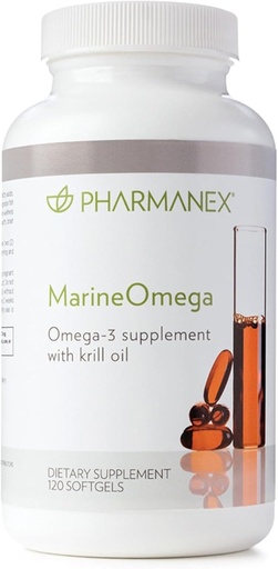 [BRSWI23ZDMGQ2ADA] Pharmanex Marine Omega, Omega-3 Fatty Acids & Krill Oil Supplement, 1200mg DHA & EPA per Serving, 120 Softgels, Supports Heart, Brain, Joint, & Overall Health