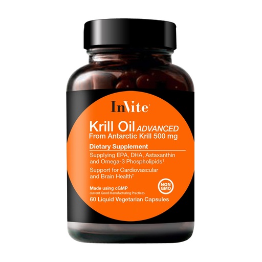 [BRSWYZD4AF5BACQ7] Invite Health Krill Oil Advanced - Supports Cardiovascular and Brain Health - Supplies EPA, DHA, Astaxanthin and Omega-3 Phospholipids - 60 Capsules