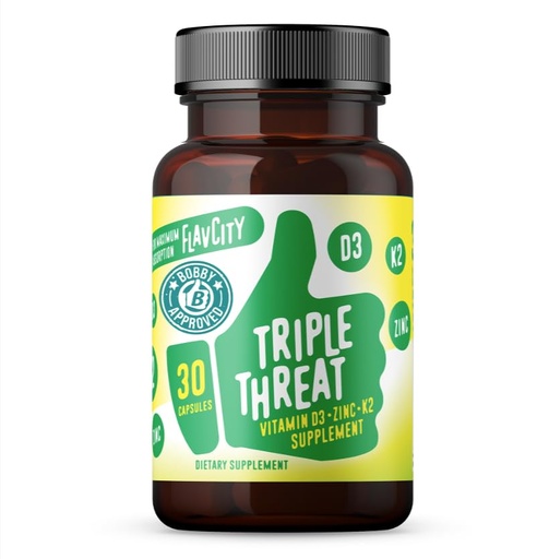 [BRSROZQKCMJWY2DU] FlavCity Vitamin D3, K2 & Zinc - Triple Threat Supplement - Daily or Seasonal Immune Support - Vitamin D with K2 for Enhanced Absorption - Promote Healthy Bones & Skin (30 Capsules)