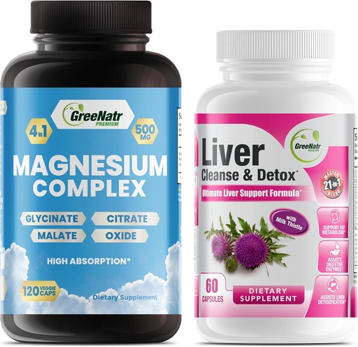 [BRSRABQCC4HA2C33] Liver Cleanse Detox & Repair Formula - Milk Thistle, Berberine, Ginger Plus Magnesium for Better Sleep and Muscle Function