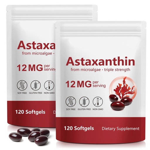 [BRSRGYAFOR5AMYDZ] Xaarty 2Pack Premium Astaxanthin 12mg, Natural Antioxidant Supplement for Eye, Joint, Skin Health,Microalgae Source, 4 Month Supply | Supports Internal Circulation, 240 Softgels