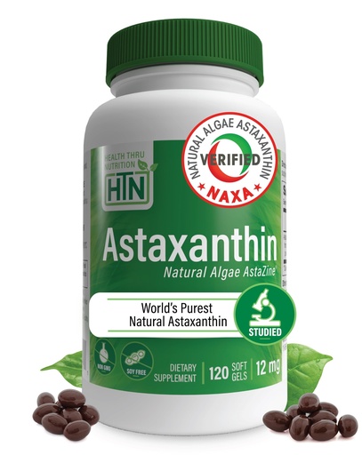 [BRSWGCD7BMBBOHLX] Health Thru Nutrition Astaxanthin Triple Strength 12mg Supplement 120 Softgels | AstaZine from Algae Organically Grown in Pristine Himalayan Water | Skin and Vision Support