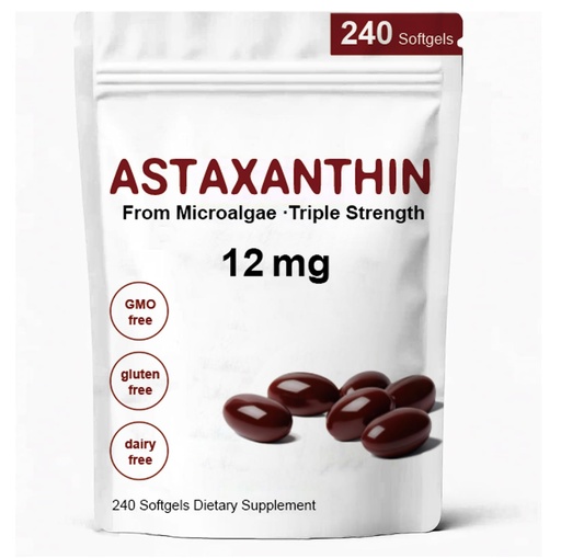 [BRSRGGQ7O4HGOHYZ] Astaxanthin 12mg, Premium Astaxanthin Antioxidant Supplements with Antioxidant Activity, Supports Eye, Immune, Skin Health, Internal Circulation-240 Softgels