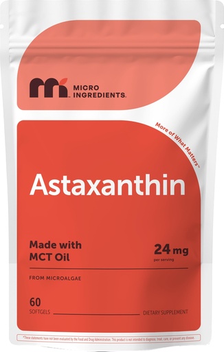 [BRSREZQEPMIGEDY3] Micro Ingredients Astaxanthin 24mg with MCT Oil, 60 Softgels, 2 Month Supply | Max Strength Astaxanthin Antioxidant Supplements | Fresh Microalgae Source | Non-GMO, Gluten Free, No Soy