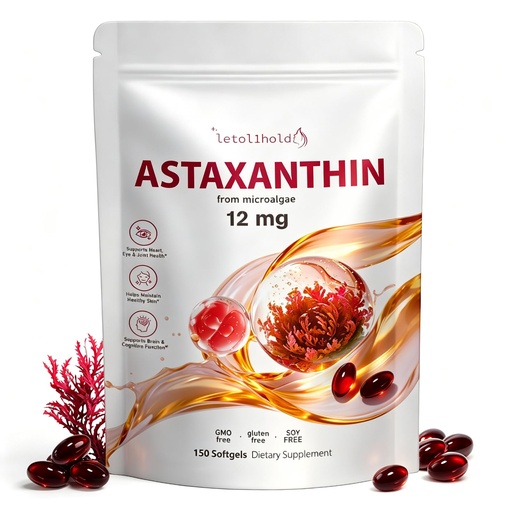 [BRSRGA33AEPAOFDX] Astaxanthin 12mg, 150 Softgels - 5 Month Supply, Astaxanthin Supplements Sourced from Fresh Microalgae, Non-GMO, Gluten Free, Easy to Swallow