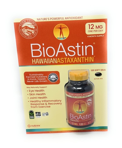 [BRSWGHAKPIGWCAD2] BioAstin Hawaiian Astaxanthin 12 mg, 120 Soft Gels