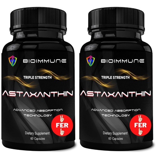 [BRSRMBQ3CQPQOETO] BioImmune 2 Pack Triple Strength AstaQuil™ Astaxanthin 12mg Enhanced Absorption, 120 Softgels w/Organic Coconut Oil. Powerful Antioxidant for Eye, Joint & Heart Health