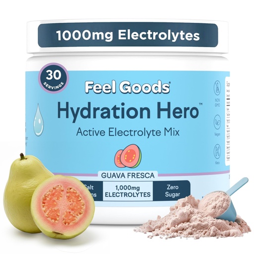 [BRSRAZICAB6ROHTH] Feel Goods Hydration Hero, Sugar-Free Electrolyte Powder for Daily Hydration - Electrolytes Drink Mix with Magnesium, Potassium & Vitamins for Fasting & Energy - Keto, Vegan & Organic Flavors