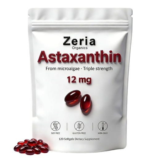 [BRSRGGA2AUCRUFDH] Astaxanthin 12mg, Natural Astaxanthin Supplements Algae,120 Softgels (1 Bag)