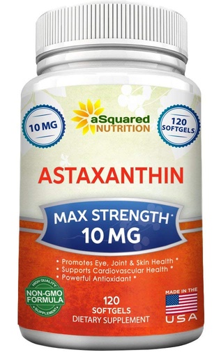 [BRSWKGT7OJ4AYA3K] aSquared Nutrition Astaxanthin Supplement - Natural Astaxanthin Pills from Haematococcus Pluvialis Extract for Pure Energy - Max Strength 10mg - 120 Softgels