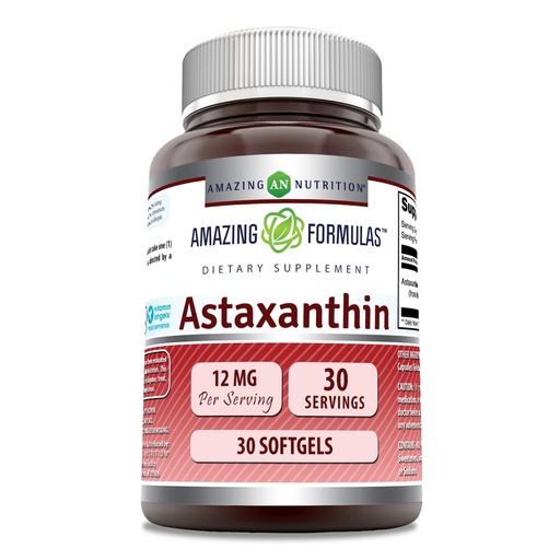 [BRSRM23ROYCBM3A4] Amazing Formulas Astaxanthin Supplement | 12 Mg Per Serving | 30 Softgels | Non-GMO | Gluten Free | Made in USA