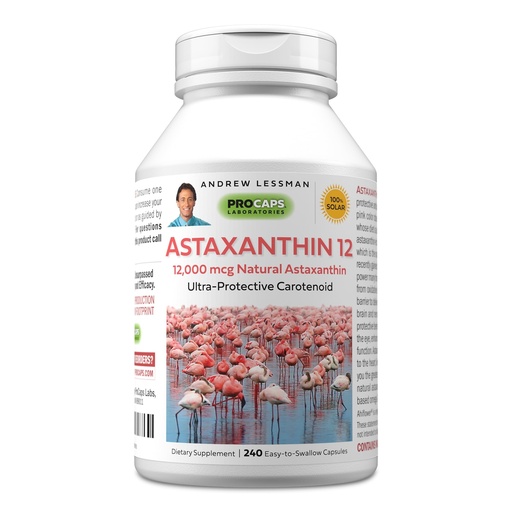 [BRSWY2QLCUHQM2TP] ANDREW LESSMAN Astaxanthin 12mg - 240 Softgels - 12000 mcg Natural Astaxanthin, Powerful Anti-Oxidant Carotenoid. Protection for Eyes, Heart, Skin and More. No Additives. Easy to Swallow Softgels