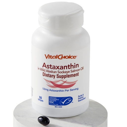 [BRSWGEL6AQMRUYA2] Vital Choice MSC Astaxanthin in Wild Alaskan Sockeye Salmon Oil Dietary Supplement, 90 Softgels