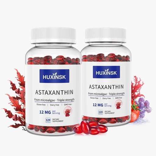 [BRSRGYYLOYPRGEL6] Astaxanthin 12mg Supplements, 120 Softgel, Max Strength Astaxanthin Antioxidant Supplements, Fresh Microalgae, 4 Month Supply, 2 Bottles